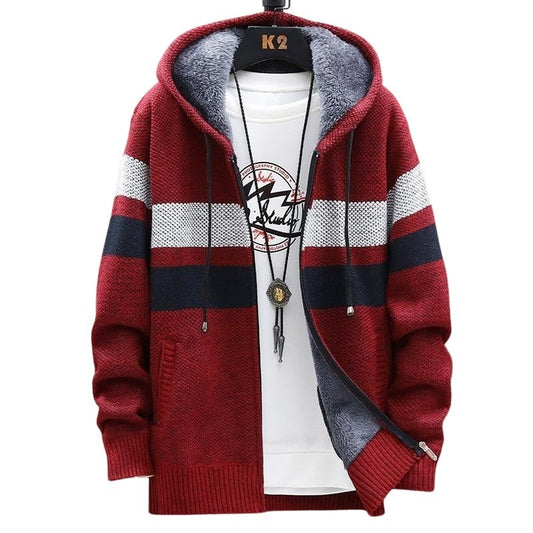 Cardigan zippé en coton avec capuche pour un look élégant et polyvalent pour hommes