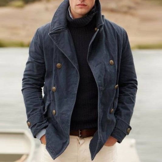 Veste en velours tendance avec col montant pour hommes