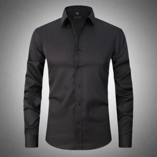 Chemise à col montant infroissable pour hommes