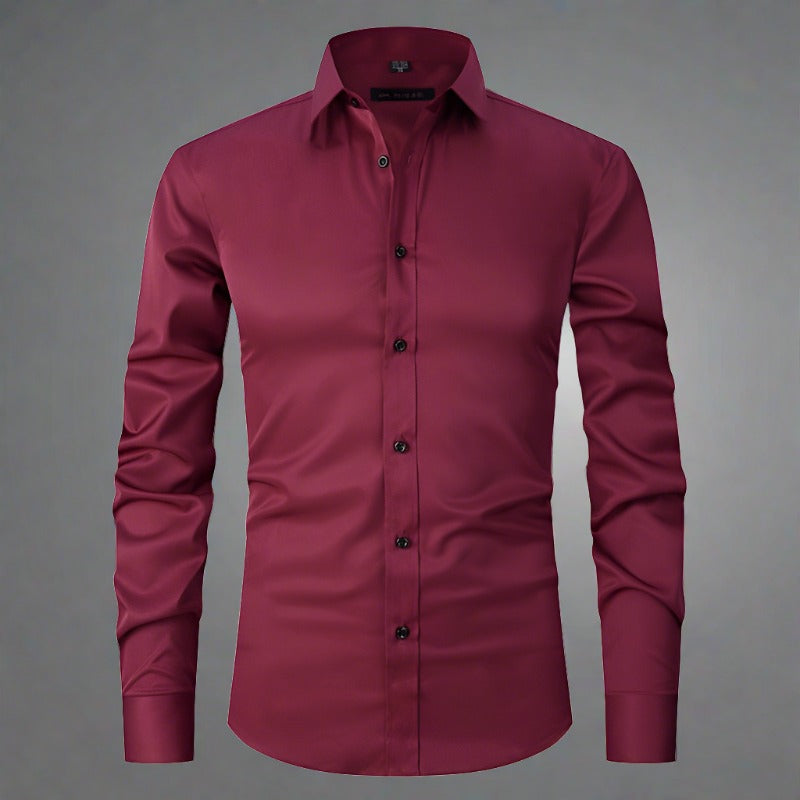 Chemise à col montant infroissable pour hommes