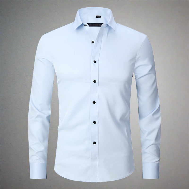 Chemise à col montant infroissable pour hommes