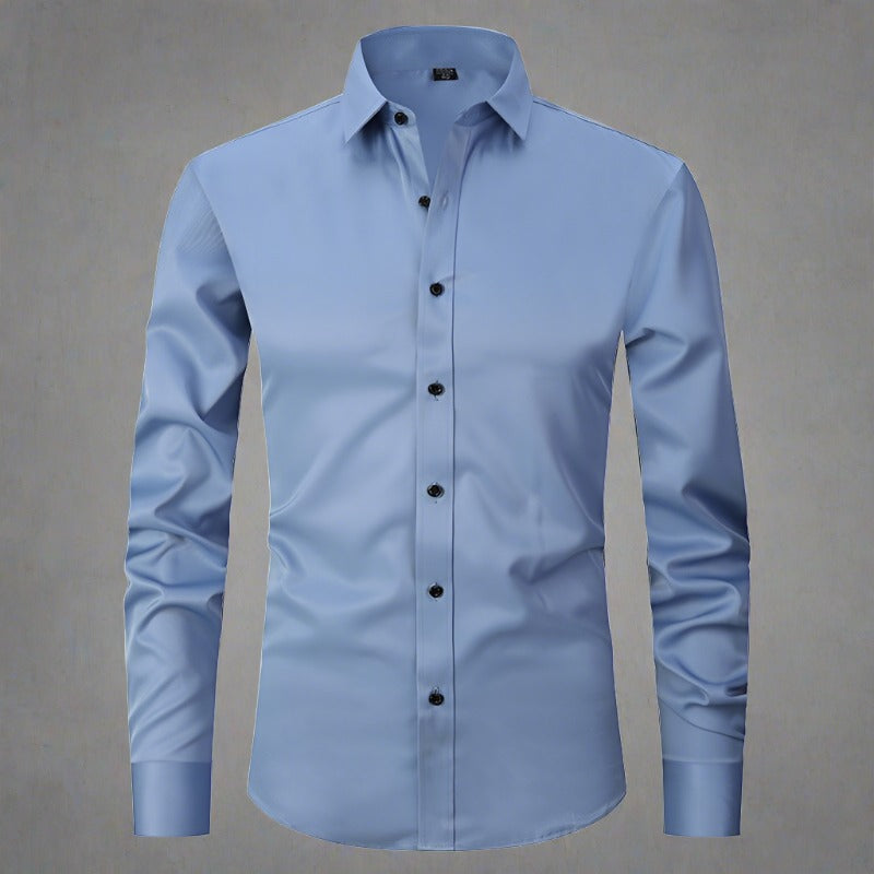 Chemise à col montant infroissable pour hommes