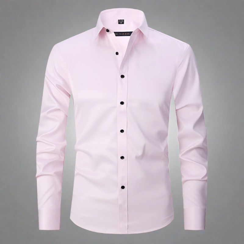 Chemise à col montant infroissable pour hommes