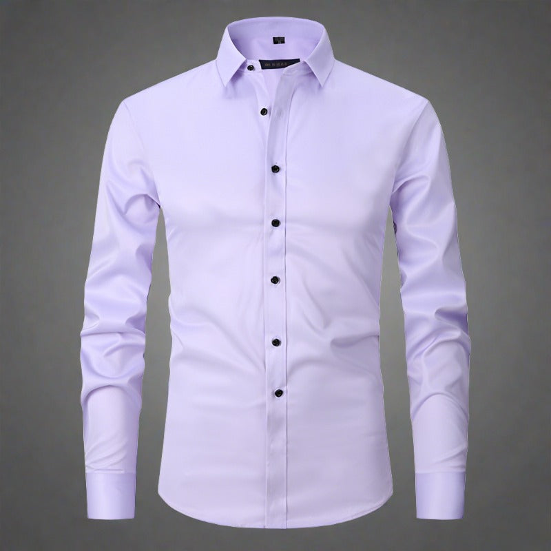 Chemise à col montant infroissable pour hommes