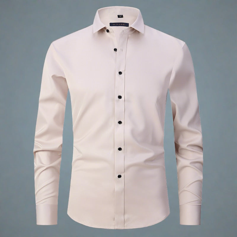 Chemise à col montant infroissable pour hommes