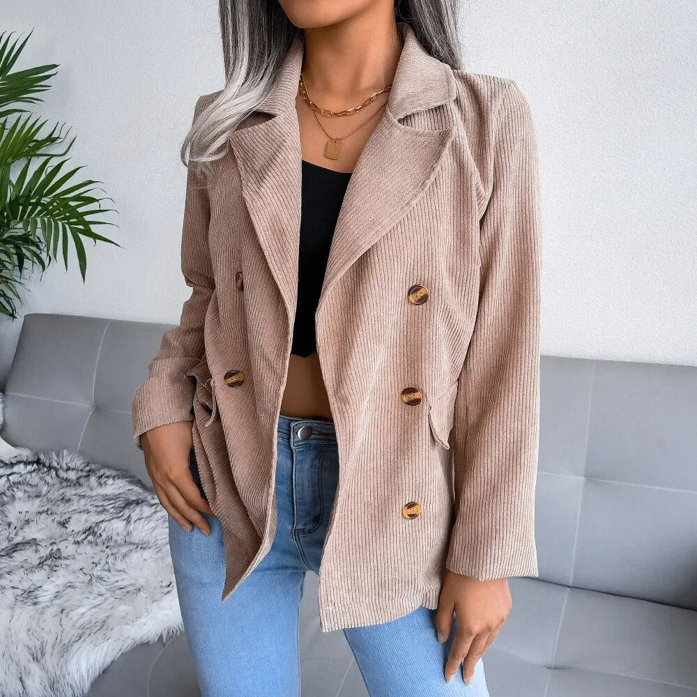 Blazer en velours côtelé pour femmes