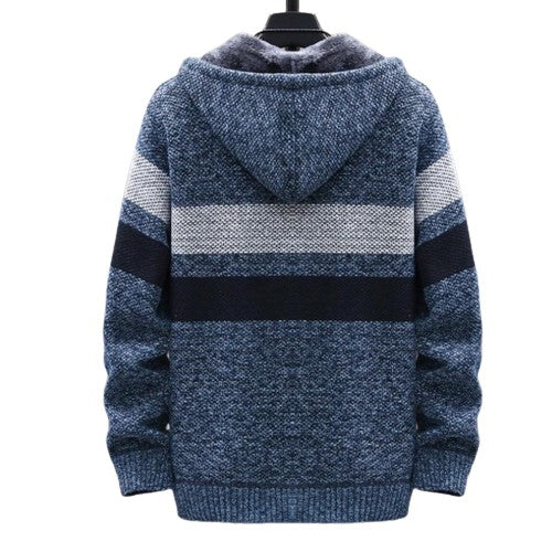 Cardigan zippé en coton avec capuche pour un look élégant et polyvalent pour hommes