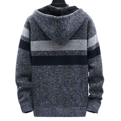 Cardigan zippé en coton avec capuche pour un look élégant et polyvalent pour hommes