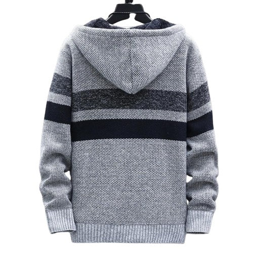 Cardigan zippé en coton avec capuche pour un look élégant et polyvalent pour hommes